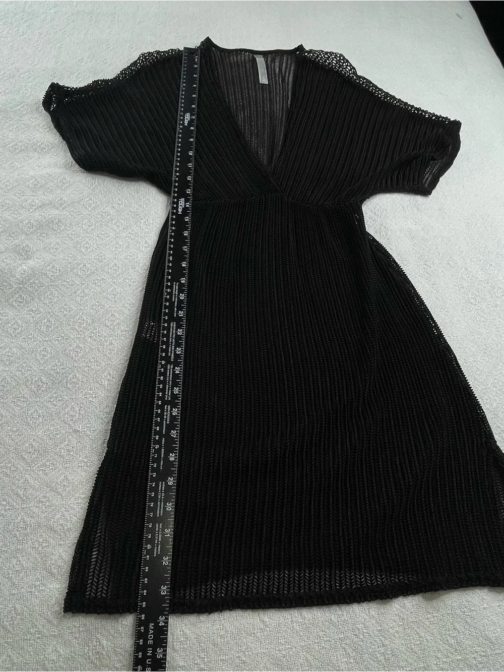 Sheer Black V-Neck Women’s Swim Coverup~ Size Small ~‎ summertime